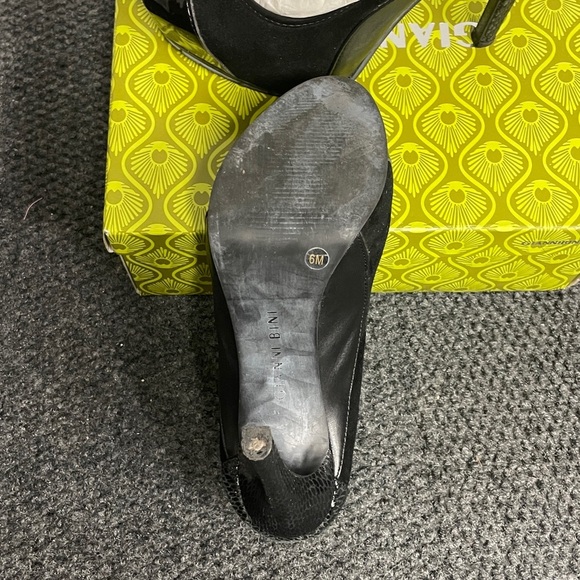 Gianni Bini Womens Black Suede Cap Toe Stiletto Heels Platforms Size 6 - Picture 5 of 7